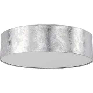 BELIANI Deckenleuchte Silber Stoffschirm rund flach ø45 cm Trommelform Moderne Deckenlampe - Silber