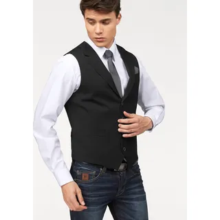 Kurzweste BRUNO BANANI, Herren, Gr. 44, schwarz, Obermaterial: 70% Polyester, 30% Viskose. Futter: 100% Polyester, unifarben, Basic, schmal kurz, Westen Kurzweste, mit feiner Struktur, Topseller