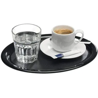 APS 84251 Serviertablett KAFFEEHAUS, 26 x 20 cm, Höhe 1,5 cm, Melamin, schwarz