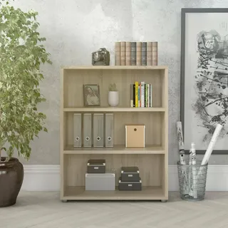 Dmora - Sybille Bücherregal, Büroregal, Bücherregal, Bibliothek, 89 x 40 x 113 cm, Eiche