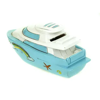 Udo Schmidt Spardose Urlaub Yacht mit Regenbogen 16 cm Sparschwein Schiffsreise Reise Reisen Meer Sommerurlaub