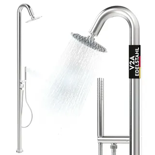 lawa living and lifestyle Gartendusche Edelstahl silber