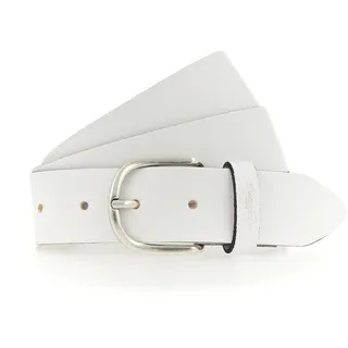 Ledergürtel MUSTANG "Madison", Damen, Gr. 105, weiß, Rindsleder, unifarben, Gürtel Ledergürtel, aus Rindsleder, mit Pull-Up-Leder