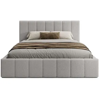 FEDVE Polsterbett Doppelbett Handorf Schlafzimmer Bett Bettkasten 200x200 cm Hellgrau (Anthology 15) - Hellgrau