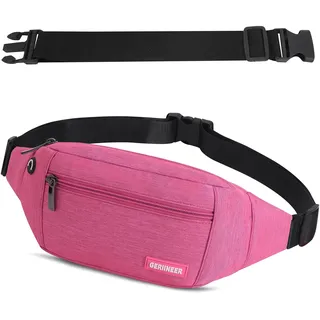 Bauchtasche Gürteltasche mit Einem 30 cm Verlängerten Gürtel Damen und Herren Bauchtasche Geeignet für Reise Sport Running und Alle Outdoor Aktivitäten Hüfttasche Damen Herren Sport (Rosa)