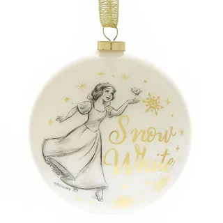 Disney Prinzessin 80mm Weihnachtskugel Gold Glitzer Schneewittchen