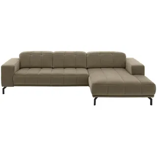 Beldomo Style Ecksofa , Graubraun , Textil , Ottomane rechts, L-Form , 293x195 cm , Goldenes M , Stoffauswahl, seitenverkehrt erhältlich, Rücken echt , Wohnzimmer, Sofas & Couches, Wohnlandschaften, Ecksofas