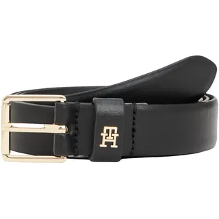 Tommy Hilfiger Damen Gürtel Square 2,5 cm Go Ledergürtel, Schwarz (Black), 90 cm