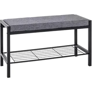 Haku-Möbel Schuhbank 80 x 48 x 32 cm grau, schwarz / grau