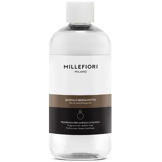 Millefiori Milano – Nachfüllpackung für katalytische Lampe, 500 ml, Sandelholz & Bergamotte – holziger und zitriger Duft für Raumduft