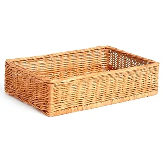 Brotkorb Weidenkorb geflochten 40x30x10 cm – Brötchenkorb Präsentationskorb für Bäckerei, Bäckereikorb aus Naturweide, lebensmittelecht