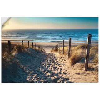 Artland Wandbild »Weg zum Nordseestrand Sonnenuntergang«, Strand, (1 St.), als Alubild, Outdoorbild, Leinwandbild, Poster, Wandaufkleber Artland naturfarben