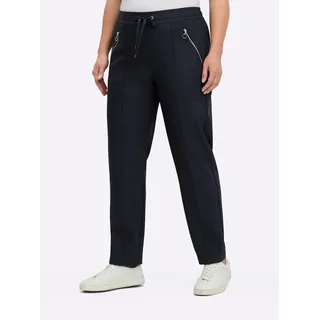 Schlupfhose SHEEGO, Damen, Gr. 48, Normalgrößen, tiefblau, 89% Polyester, 11% Elasthan, unifarben, Hosen Schlupfhose