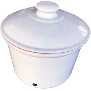 RÖMERTOPF Frische-Topf MAXI / Vorratstopf für Zwiebeln Zwiebeltopf Weiß 1,5 Lite...
