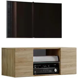 VCM Jusa Lowboard 95 x 40 x 36 cm Beige/Glas Holz