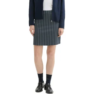 TOM TAILOR Damen High Waist Mini Rock, 36552 - Contemporary Navy Check, 38
