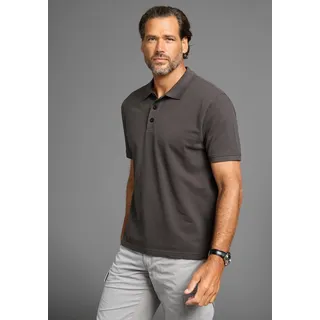 Poloshirt MAN'S WORLD, Herren, Gr. 64 (3XL), grau (anthrazit), Piqué, Obermaterial: 100% Baumwolle, unifarben, Basic, regular fit, Rundhals, Flachstrickbündchen, Shirts Poloshirt, Kurzarm, lockere Passform, unifarben, Topseller