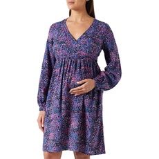 MAMALICIOUS Damen Mllantana Tess L/S Wo Dress 2f A., Dazzling Blue/Aop:black Wild Orchid And Snow White, L