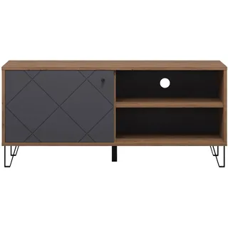 trendteam TV-Unterteil TV-Möbel Fernsehschrank Lowboard HiFi Schrank 123x56x40cm - Dunkelgrau