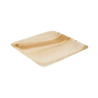 Greenbox Palmblatt Teller, quadratisch, aus Palmblatt, stapelbar, Umweltfreundlicher Teller für Speisen kurz vor dem Verzehr, 1 Karton = 8 Packungen à 25 Stück, Maße (L x B): 23 x 23 cm