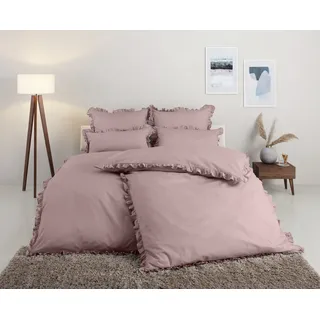 OTTO home Violetta Renforcé Rosé 155 x 220 cm + 2 x 80 x 80 cm