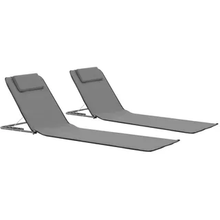 vidaXL Gartenliegen-Set 53 x 47 x 3 cm Grau