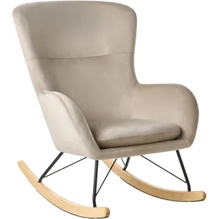 Beliani Schaukelsessel Ellan Polyester 71 x 97 x 90 cm Beige