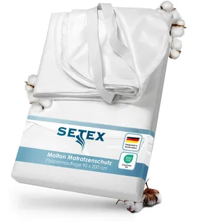 Setex Wasserdichter Molton Matratzenschutz 90 x 200 cm Weiß
