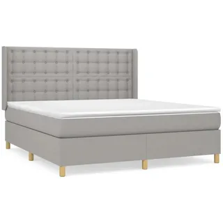 vidaXL Boxspringbett mit Matratze Hellgrau 160x200 cm Stoff1396436