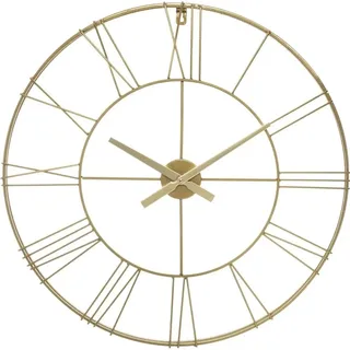 Runde Wanduhr aus 3D Metall, Ø 70 cm, Gold - Gold