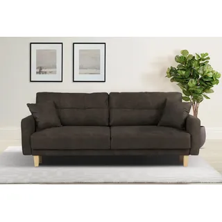 Home Affaire »TRIPLO optionale Schlafsofa mit Bettkasten, Maße B/T/H: 215/100/89 cm« Wahlweise Bettfunktion - Liegefläche 145x191 cm, Rücken-, Zierkissen,