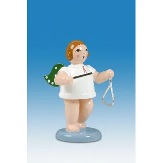 Engelmusikant Engel mit Triangel ohne Krone Höhe ca 6 cm NEU Erzgebirge Holz