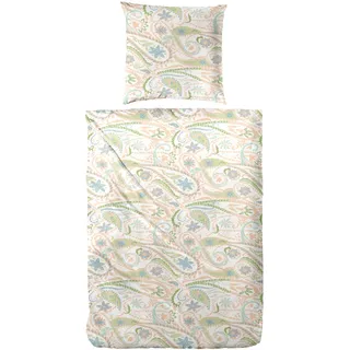Primera Bettwäsche »Mako-Satin-Bettwäsche Pastel Paisley« 2 Stk. tlg. mit elegantem Blumen Muster, beige
