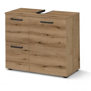 VANICE Badezimmer Waschbeckenunterschrank in Evoke Eiche Optik FSC-zertifiziert - Bad Unterschrank Badezimmerschrank mit viel Stauraum - 70 x 60 x 35 cm (B/H/T)