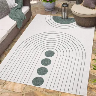Outdoorteppich CARPET CITY "DUO RUG 5739", grün, B:120cm H:5mm L:170cm, Obermaterial: 100% Polypropylen, Teppiche, Outdoorteppich, Wendeteppich Wetterfest In- & Outdoor, Balkon, Terrasse, Wohnzimmer