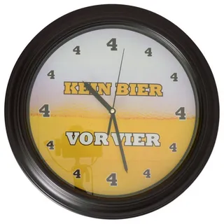 Out of the Blue Kein Bier vor Vier Wanduhr 32 cm D orange/weiß