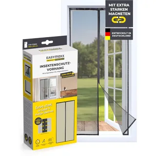EASYmaxx Insect Protect Insektenschutzvorhang 100 x 210 cm | mit XXL-Magnetbändern | Fliegengitter Tür | Balkontür | Insektenschutz | Magnet | Fliegenvorhang