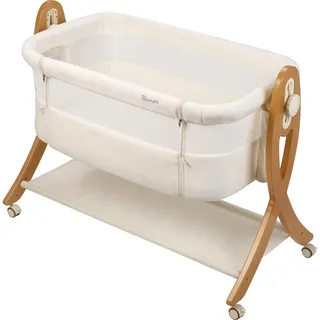 BabyGO Beistellbett »SidebySide, weiß/beige« mit Schaukelfunktion, weiß