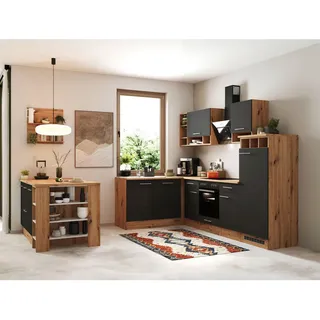 Respekta Winkelküche L-Form 280 x 172 cm Grau