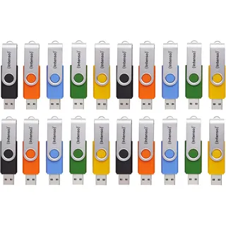 Intenso Basic Line USB 2.0 Stick Set – 20x 4GB High Speed Speichersticks, Mehrfarbig mit Beschriftungsetiketten: Amazon.de: Computer & Zubehör
