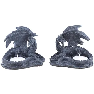 Vogler 816-997 2er Set Teelichthalter Drache Teelicht Dragon 10cm Figur Figurine