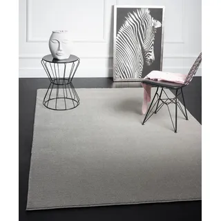 Teppich MERINOS "Montana" Gr. 3, silber (silberfarben), B:120cm H:20mm L:170cm, Kunstfaser, Teppiche, Teppich, Kurzflor, Uni-Farben, besonders weich