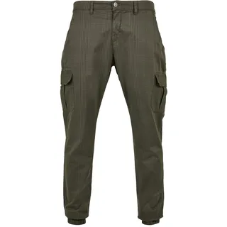Urban Classics - Glencheck Cargo Jogger Hose oliv - S - Grün