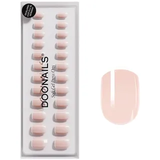 DOONAILS – Press On Nails 30er Set Classic French Square Form Creme/Weiß– Nägel zum Aufkleben Full Cover in Salonqualität – French nails soft gel Extra Short – Natürliches & angenehmes Tragegefühl