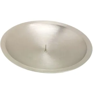 NKlaus Kerzenteller mit Dorn Ø16cm Messing Silber matt Kerzenuntersetzer Kerzenständer 10629
