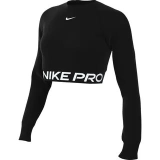 Nike Damen Pro Df 365 Crop Ls Top, Black/White, XL EU