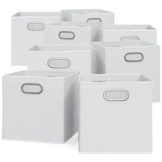 Vicco Faltbox Weiß 30 x 30 cm 8er Set , Wellpappe , Quadratisch , 30x30 cm , Babymöbel & Kindermöbel, Babyzimmer, Spielzeugkisten