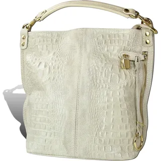 toscanto Damen Beuteltasche Shopper Leder tasche beige OTT162SI