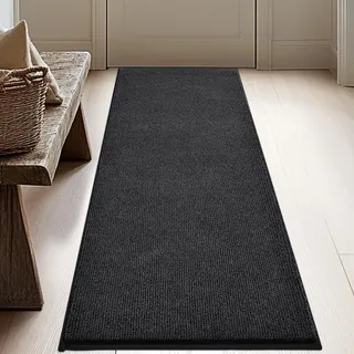 DOMUSTEX Waschbar Teppich Läufer 60 x 150 cm, Eingangsteppich, Schmutzfangmatte Innen, rutschfeste Fussmatte für Küche, Schlafzimmer, Flur
