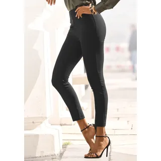 Stretch-Hose LASCANA, Damen, Gr. 34, N-Gr, schwarz, Stoff, Obermaterial: 78% Viskose, 19% Polyamid, 3% Elasthan, unifarben, figurbetont knöchellang, Hosen Stretch-Hose, mit figurschmeichelndem Bund, elegante Stoffhose in schmaler Passform, Topseller